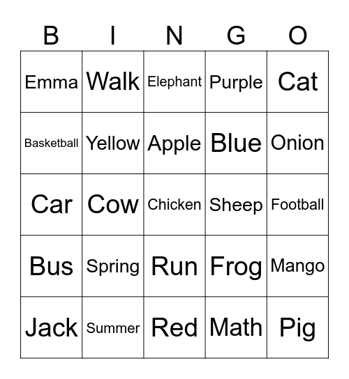Bingo Card
