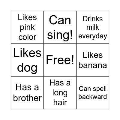 Find Someone Who Bingo Card