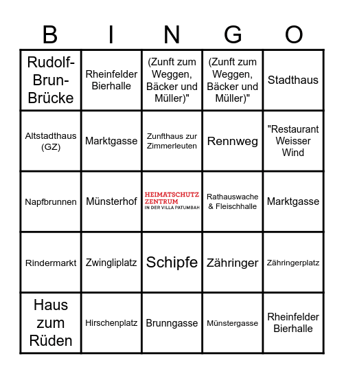 GASSEN-BINGO Card