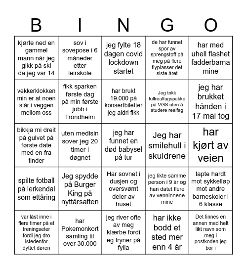 VT Bingokort Bingo Card