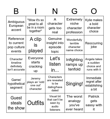 AOAOAOA BINGO! Bingo Card