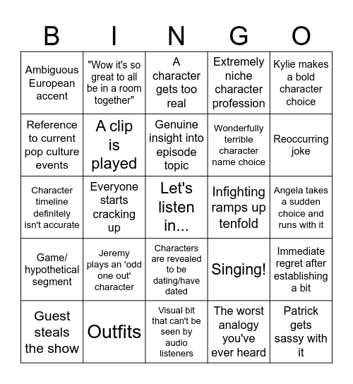 AOAOAOA BINGO! Bingo Card