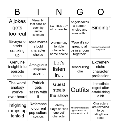 AOAOAOA BINGO! Bingo Card