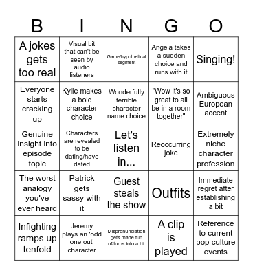 AOAOAOA BINGO! Bingo Card