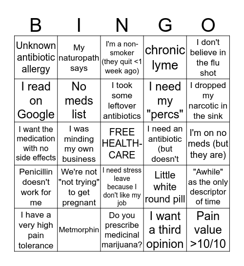 MD Bingo Card