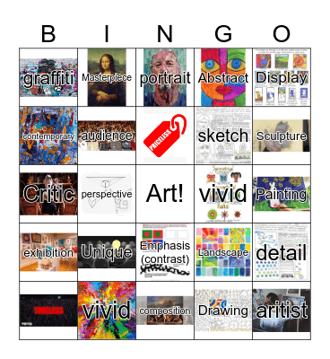 ART VOCABULARY Bingo Card