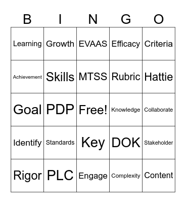 School Startup Bingo Card