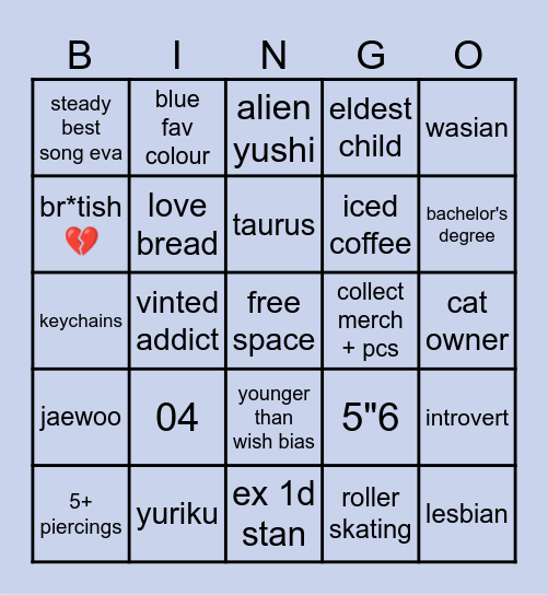 rikucaine bingo Card