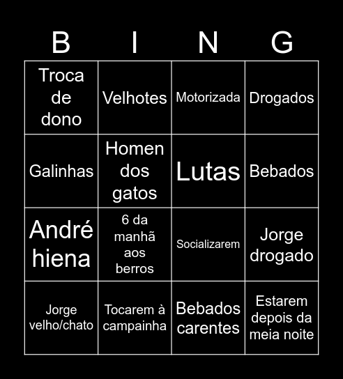 Café  bingo Card