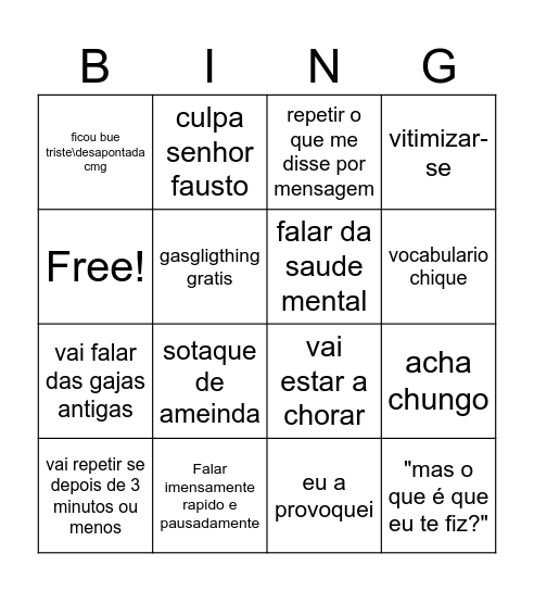 Daniela audio 6 minutos Bingo Card