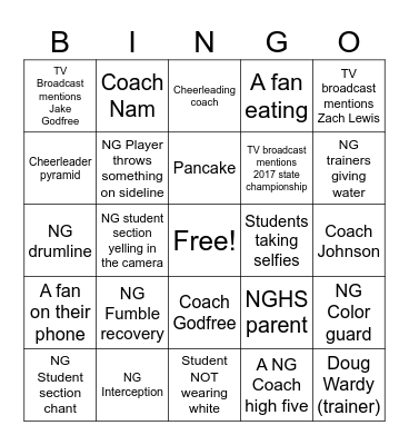 Bulldog Bingo: Corky Kell Edition Bingo Card