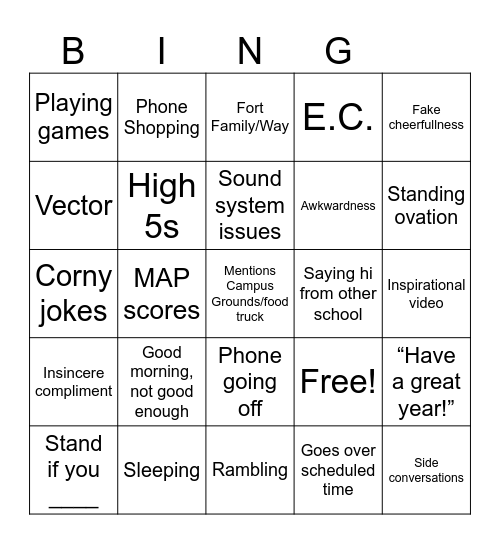 Fort Bingo Card