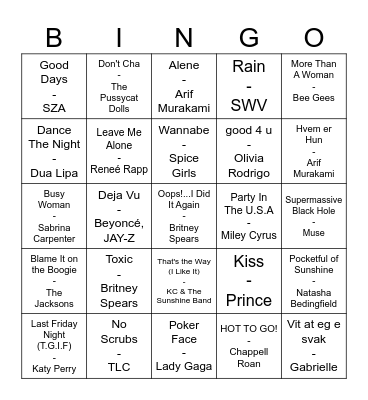 AKKS Musikk-fadder-bingo<3 Bingo Card