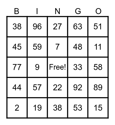 HOLLIDAY LOVE Bingo Card