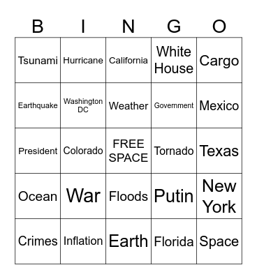 CNN 10 Bingo Card