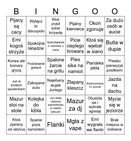 Parchstock bingo Card