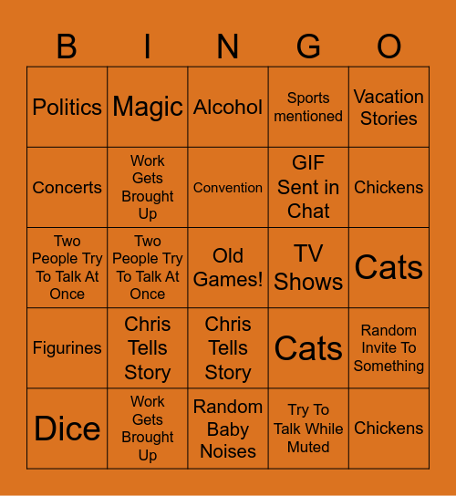 Trecs Fun Scrum Bingo Card