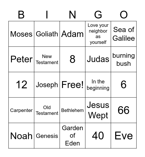 Spirituality Bingo Card