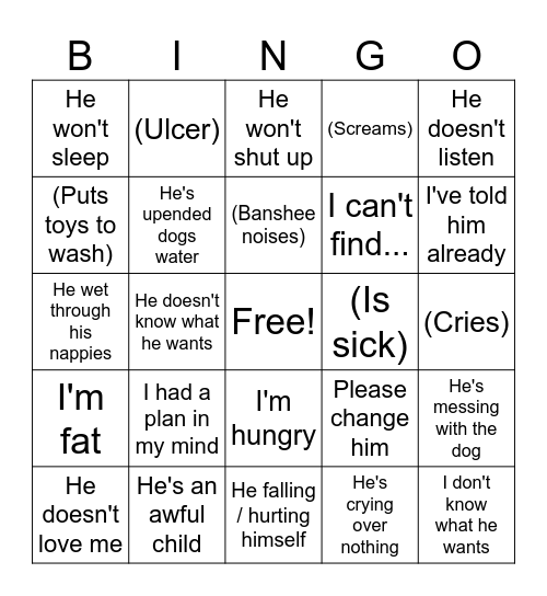 "The Usuals" Bingo Card