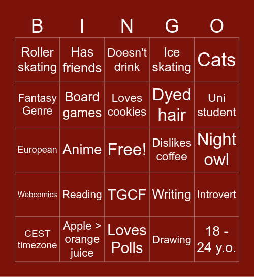 Veela's Bingo Card