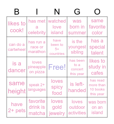 Icebreaker 🧊 Bingo Card
