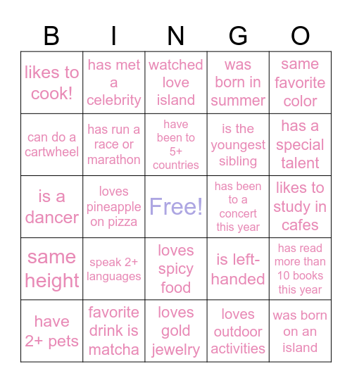 Icebreaker 🧊 Bingo Card