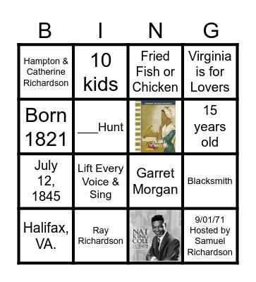 Richardson Reunion & Fun Black History Facts Bingo Card