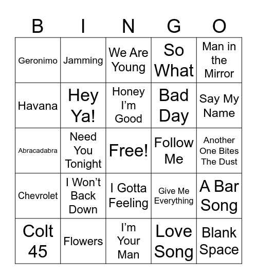 🎶🎶COVER-ALL🎶🎶 Bingo Card