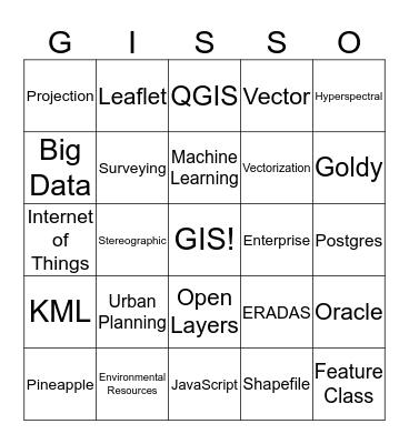 GIS DAY BINGO Card