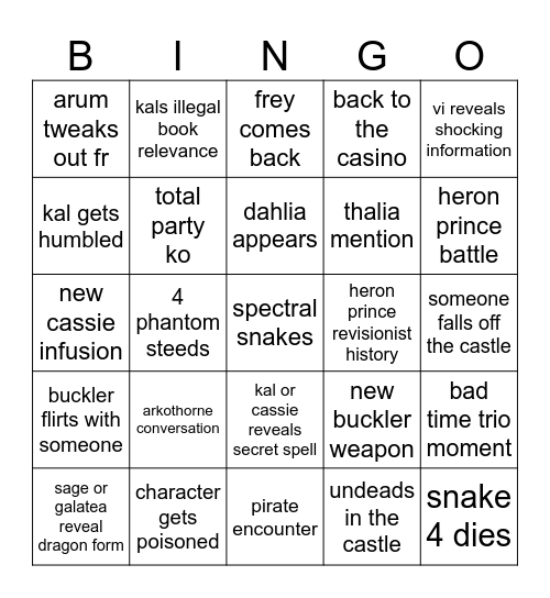 session 15 Bingo Card