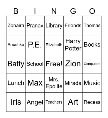 Bingo Card