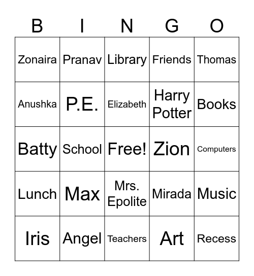 Bingo Card