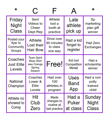 CHAMPION FORCE Bingo Card