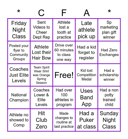 CHAMPION FORCE Bingo Card