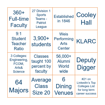 Bucknell Bingo! Bingo Card