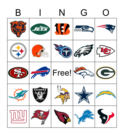FOOTBALL BINGO Card