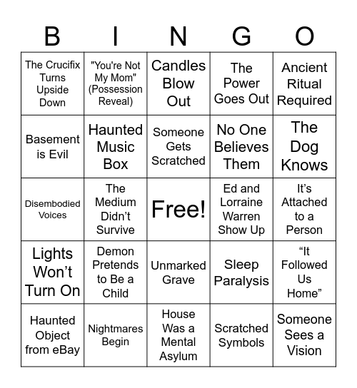 Spectral Shenanigans™ Bingo Card