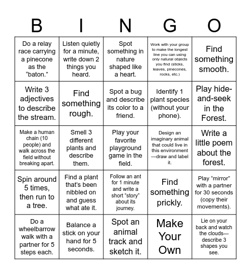 Frost Forest Bingo Card