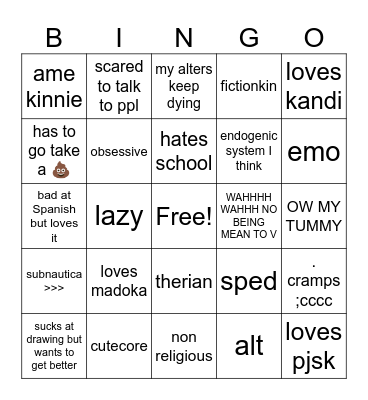 how alike are we? :3 Bingo Card
