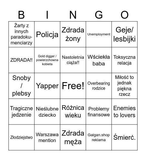Ukryta prawda Bingo Card