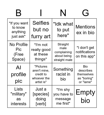 Bad Barq Bios Bingo Card