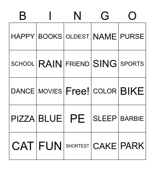 GIRL GROUP Bingo Card