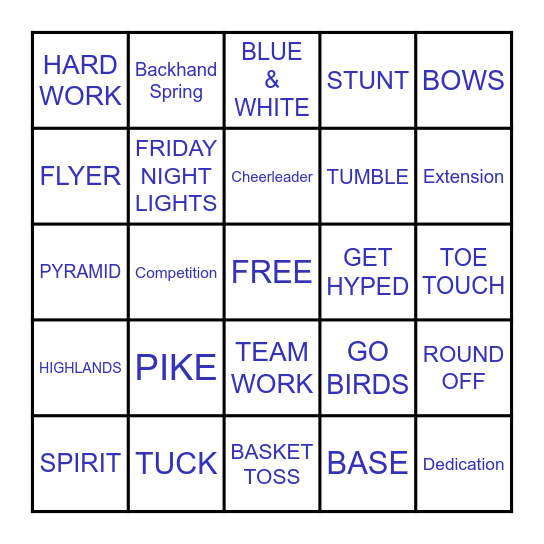 BIRDS BINGO Card