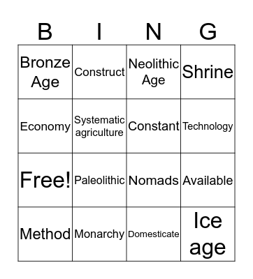 Social Studies BINGO Card