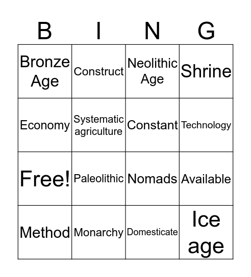 Social Studies BINGO Card