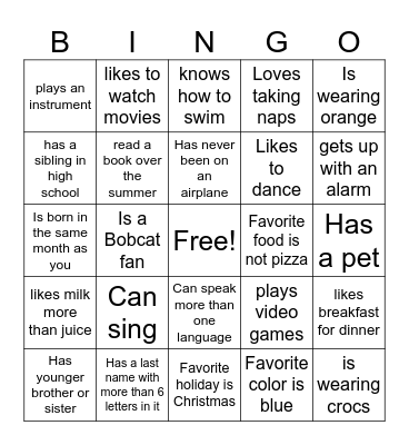 Icebreaker BINGO Card