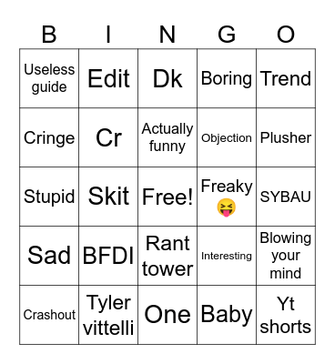 TikTok bingo Card