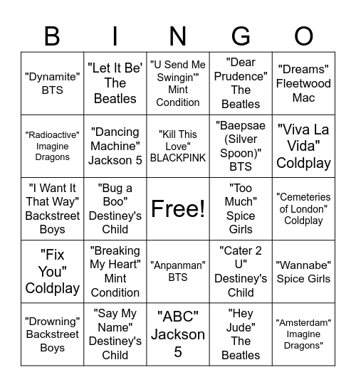 Bingo! Bingo Card