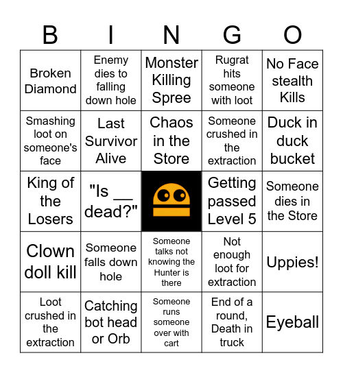 R. E. P. O. Bingo Card