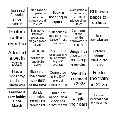 BFS BINGO                                                       Find someone who meets the description! Bingo Card